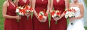 The bridesmaid and bridal bouquets
