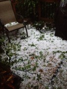 Hail covered deck