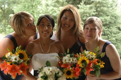 Bride and attendants