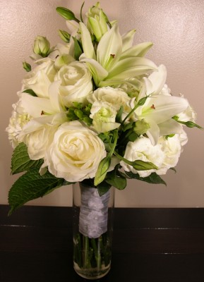 Lucy's: roses, lisianthus, lilies, hydrandea (June)