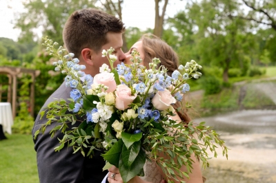 Bride and groom up close
