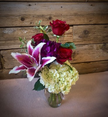 Lily, hydrangea, rose, alstromeria ($35)