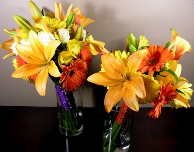 Bouquets for the bride and bridesmaid