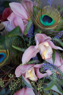 Closeup of the bridal bouquet