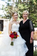Bride and mom, bouquet and wristlet