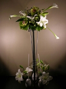 Tall wrought iron stand centerpiece