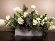 White and Blue table arrangement