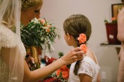 Flower girl - rose hair piece