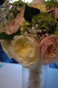Bridal bouquet - pink and white garden roses