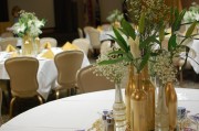 Baby's breath and lily centerpieces