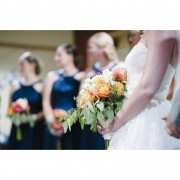 Katie and bridesmaids with bouquets [July]