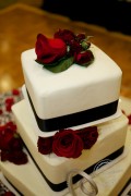 Kari and Bill's Cake - Red Roses and Petals