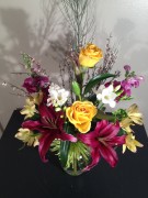 Lilies, freesia, roses