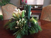 Winter centerpiece, with a touch of exotic ($75)