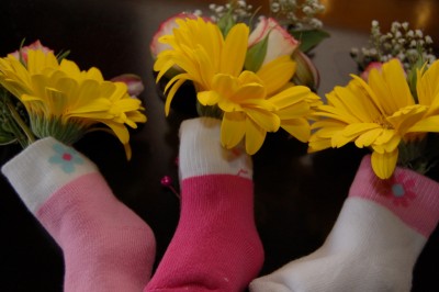 Corsages for a baby shower