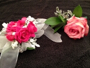 Wrist corsage and boutonniere